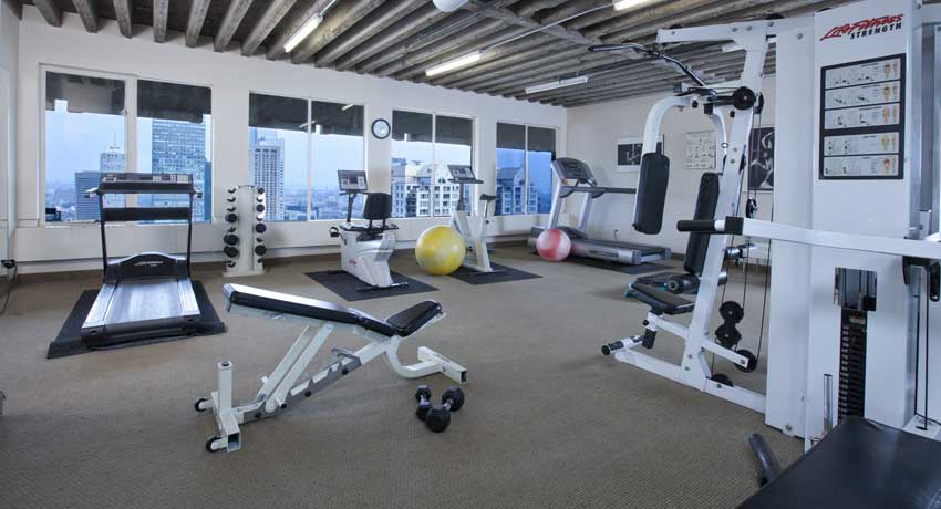 Gym with Skyline Views