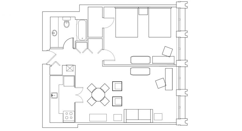 Deluxe 1 Bedroom 3 ½ Type A Queen