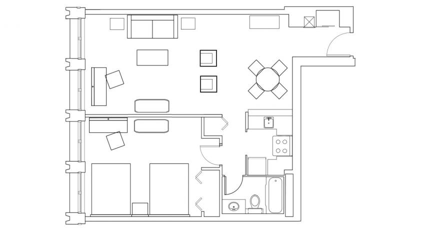 Deluxe 1 Bedroom 3 ½ Type B King